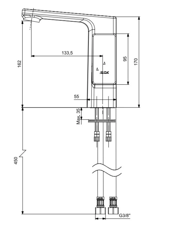 ECA Royal Yandan Kollu Lavabo Bataryası 102188667 - Resim 2