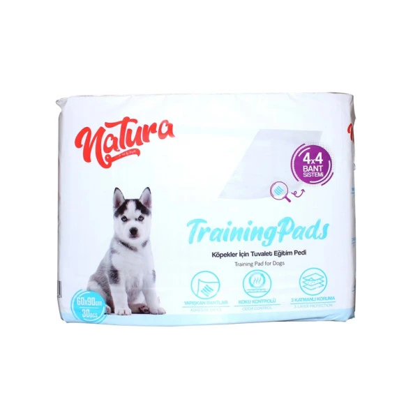 Natura Kaydırmaz Yavru Köpek Çiş Eğitim Pedi 60x90 30 Lu