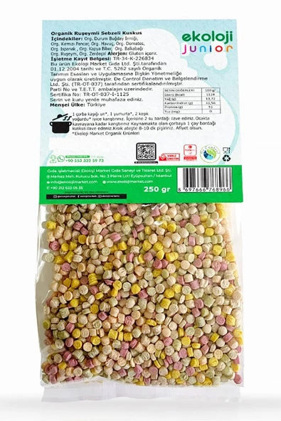 Organik Ruşeymli Sebzeli Kuskus 250 gr (3 Adet) - 2