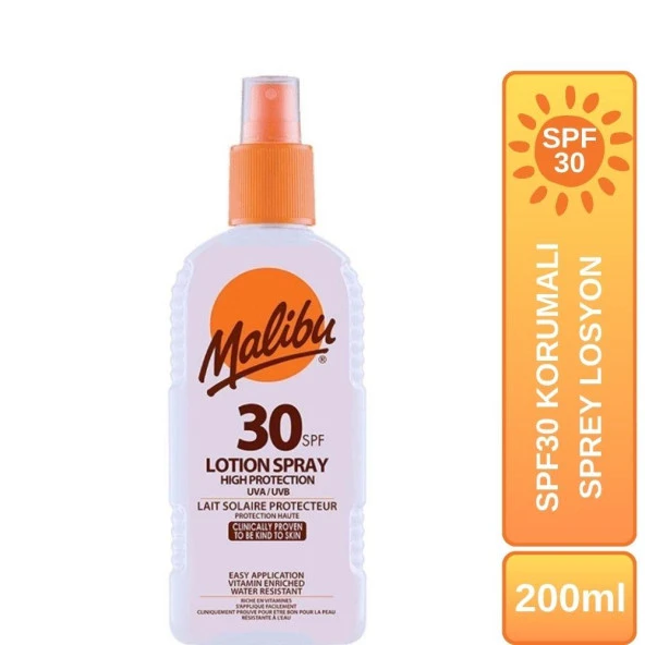 Malibu Güneş Koruyucu Sprey Losyon SPF30 200ml