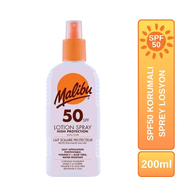 Malibu Güneş Koruyucu Sprey Losyon SPF50 200ml