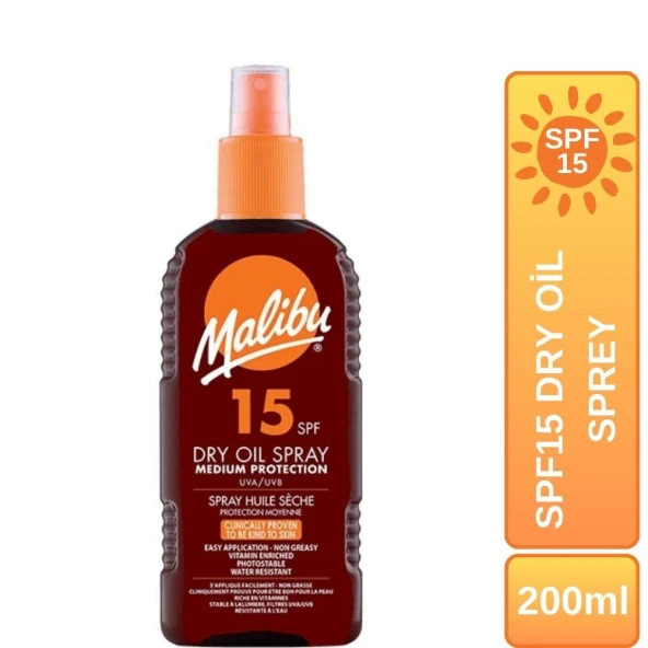 Malibu Güneş Koruyucu Dry Oil Sprey SPF15 200ml