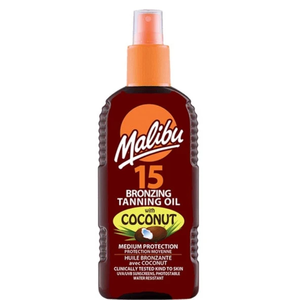 Malibu Güneş Koruyucu Bronzlaştırıcı Yağ+Hindistan Cevizi Yağı SPF15 200ml - 2