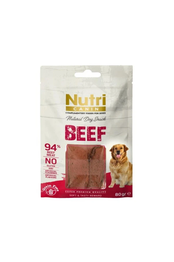 Nutri Canine Nutri Canin Beef Cubes Tahılsız Biftekli Köpek Ödülü 80gr