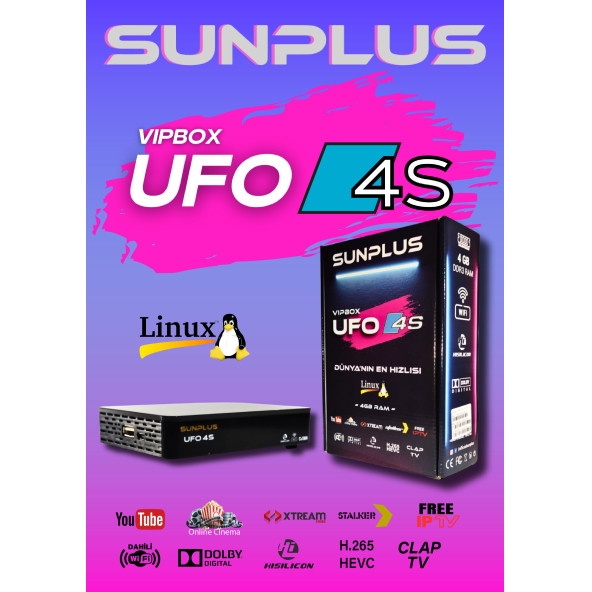 Sunplus Vipbox Ufo 4S Uydu Alıcısı