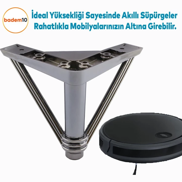 Pars Lüks Mobilya Oturma Grubu Kanepe Sehpa Tv Ünitesi Koltuk Ayağı Baza Ayakları Füme 12 Cm - Resim 5