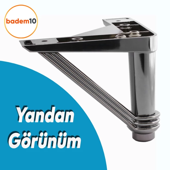 Pars Lüks Mobilya Oturma Grubu Kanepe Sehpa Tv Ünitesi Koltuk Ayağı Baza Ayakları Füme 12 Cm - Resim 3