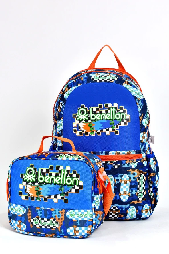 United Colors Of Benetton Erkek Çocuk 2'li Okul Seti İlkokul Çantası ve Beslenme Çantası 03693 ürün görseli