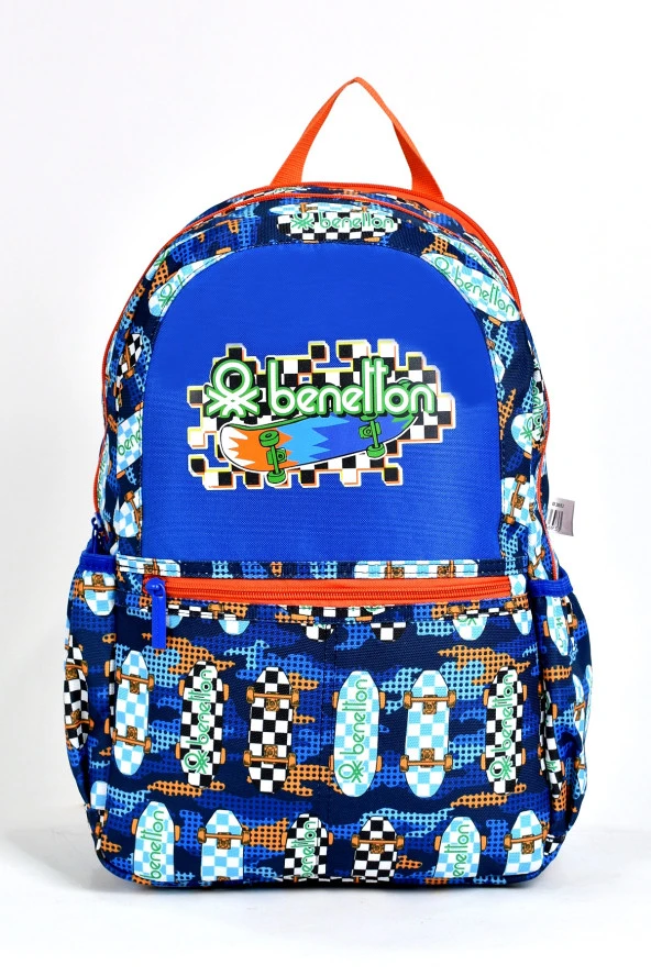 United Colors Of Benetton Erkek Çocuk 2'li Okul Seti İlkokul Çantası ve Beslenme Çantası 03693 - Resim 2