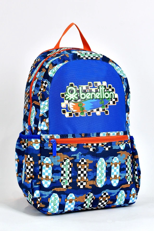 United Colors Of Benetton Erkek Çocuk 2'li Okul Seti İlkokul Çantası ve Beslenme Çantası 03693 - Resim 3