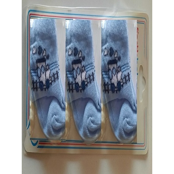 fındık bebe erkek bebek 3'lü çorap seti - 5