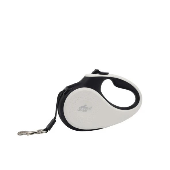 Doggie Otomatik Uzatma Tasması Soft Seri Beyaz 15kg 5Metre ürün görseli