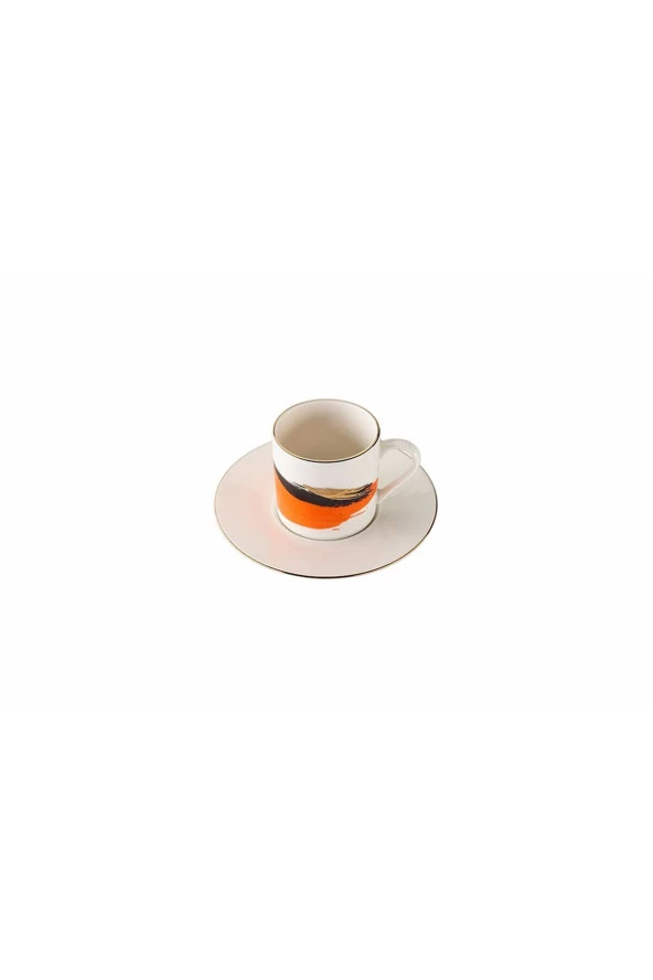 Porland Dash Desen Tabaklı Kahve Fincanı 90cc 04ALM008282 - 2