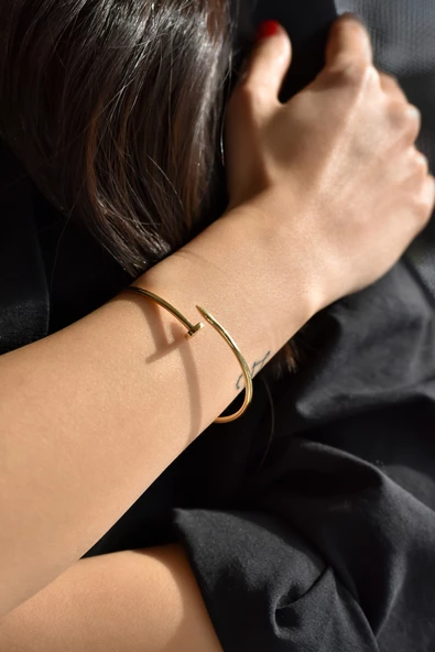 ÇG Klp23 Çivi Model Altın Kelepçe - 3