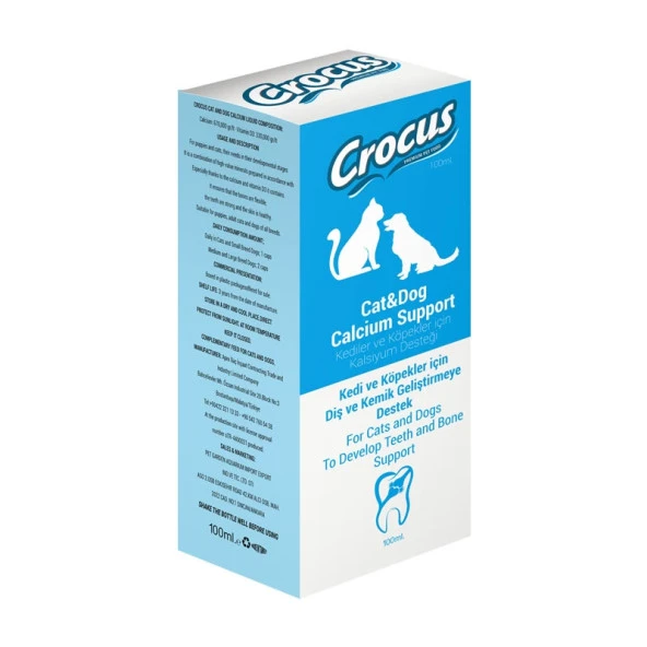 Crocus Kedi Köpek Kalsiyum Desteği 100 Ml