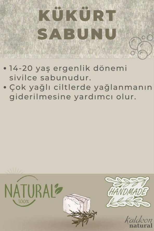 Kükürt Sabunu El Yapımı Doğal 120 G x 3 Adet - Resim 4