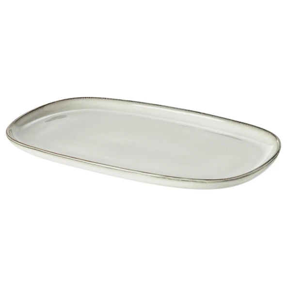 Gladelig Servis-Sunum Tabak Seti, MeridyenDukkan Gri Renk 31x19 cm, 4 Adet Kumlu Sır Yüzey