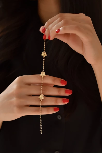 ÇG Blk339 Üç Yıldızlı Altın Bileklik - 2