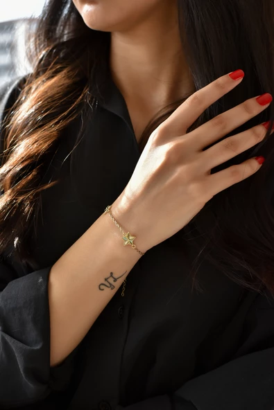 ÇG Blk339 Üç Yıldızlı Altın Bileklik