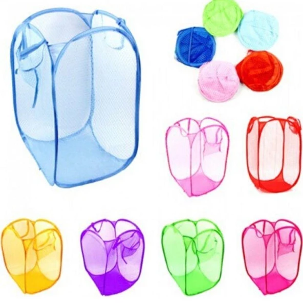 Oyuncak Filesi Katlanabilir Kirli Çamaşır Filesi - Resim 4