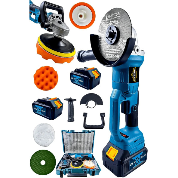 DOZZER 21 V Bakır Sargılı Kömürsüz Motor Devir Ayarlı 2 Akülü Spiral Taşlama Ve Polisaj Makinesi