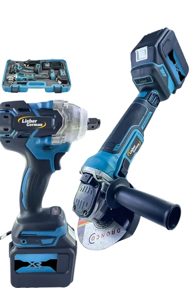 DOZZER Full Set Kömürsüz Motor Akülü Şarjlı Taşlama Ve Bijon Somun Sökme Sıkma Makinesi