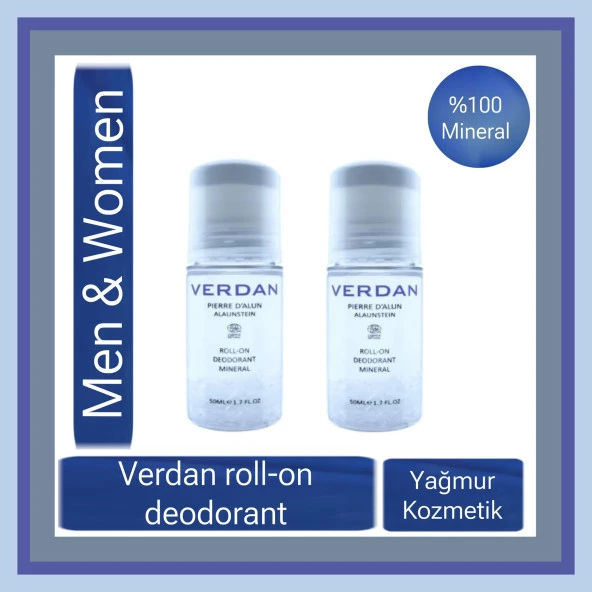 Verdan Doğal Mineral Sıvı Roll-On Deodorant 50x50ml 2li