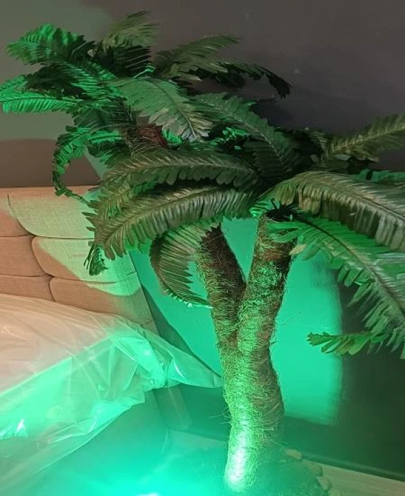 Lambader 90360 Model Işıklı Abajur Kasalı Doğal Malzeme El Yapım - 7