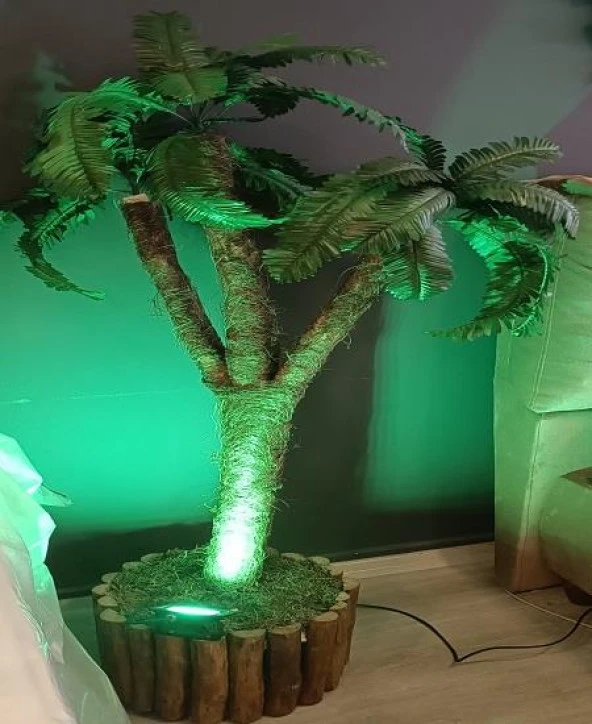 Lambader 90360 Model Işıklı Abajur Kasalı Doğal Malzeme El Yapım - 8