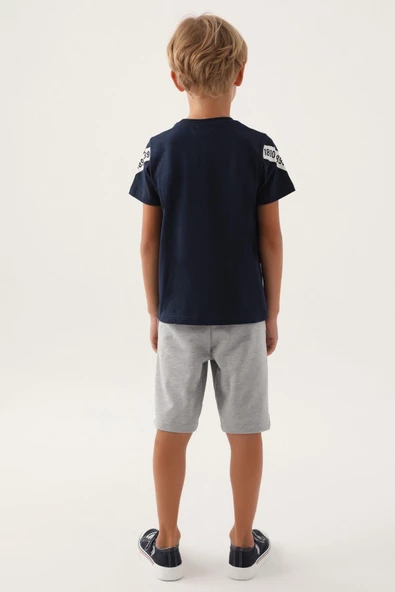 Us Polo Erkek Çocuk Garson Lacivert Şortlu Pijama Takımı 1746 - 3