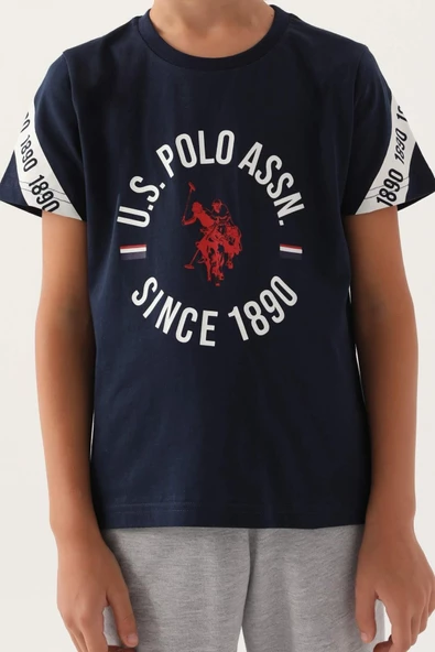Us Polo Erkek Çocuk Garson Lacivert Şortlu Pijama Takımı 1746 - 2