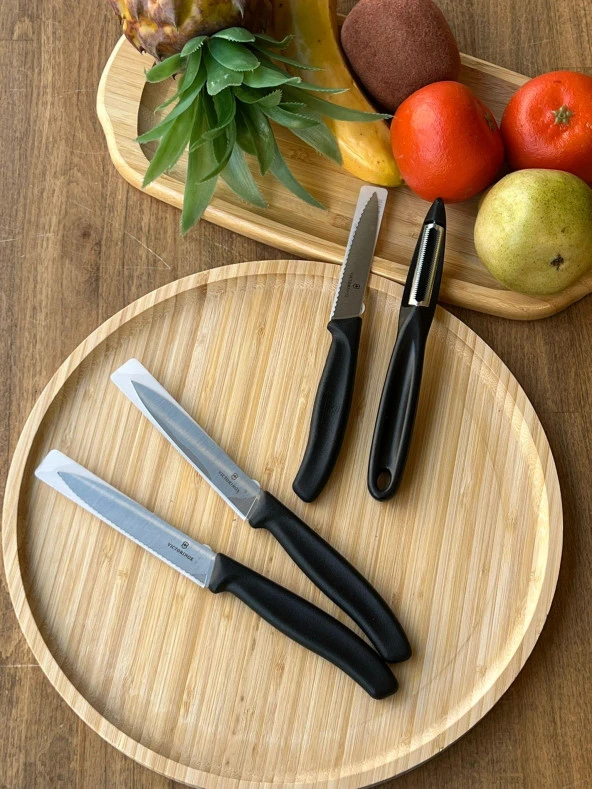 Victorinox Siyah Bıçak&Soyacak Seti 4 Parça
