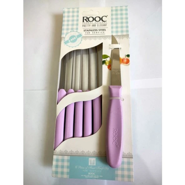 Rooc Meyve Bıçağı 6'lı Lazerli Kesim Bıçak Seti
