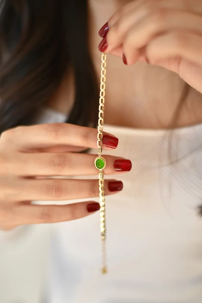 ÇG Blk334 Doğal Taşlı Altın Bileklik - 2