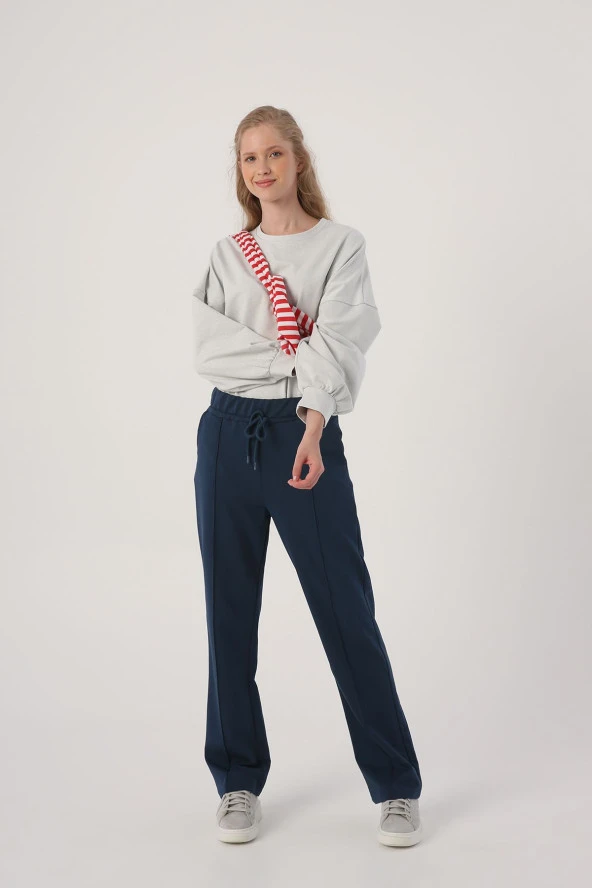 Allday Koyu Indigo Cepli Eşofman Altı