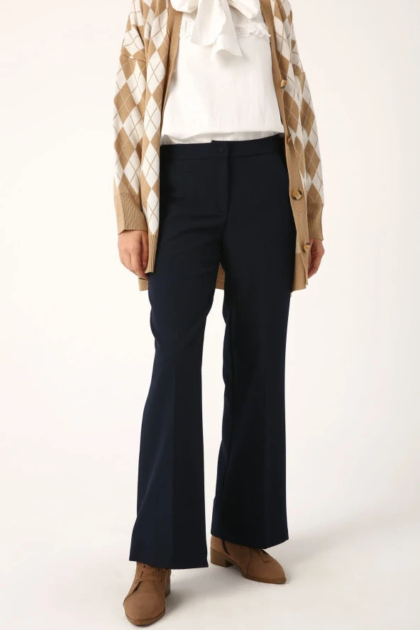 Allday Lacivert Cepli Bol Paça Pantolon - Resim 2