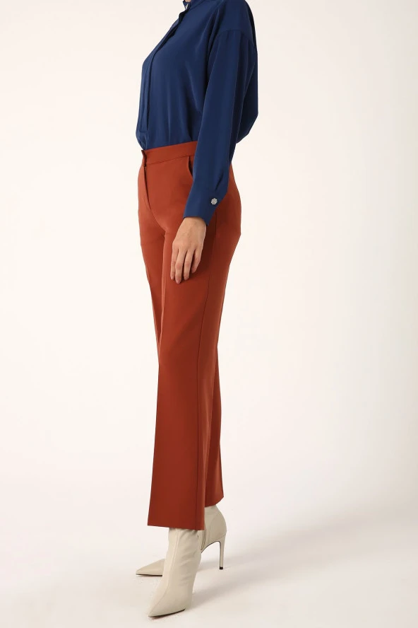 Allday Kiremit Cepli Bol Paça Pantolon - Resim 3