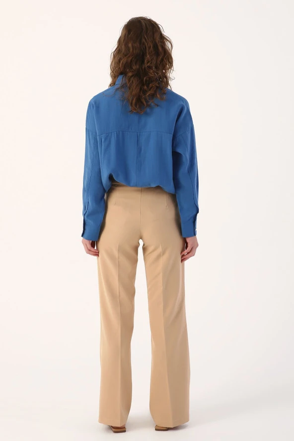 Allday Bisküvi Cepli Bol Paça Pantolon - Resim 4