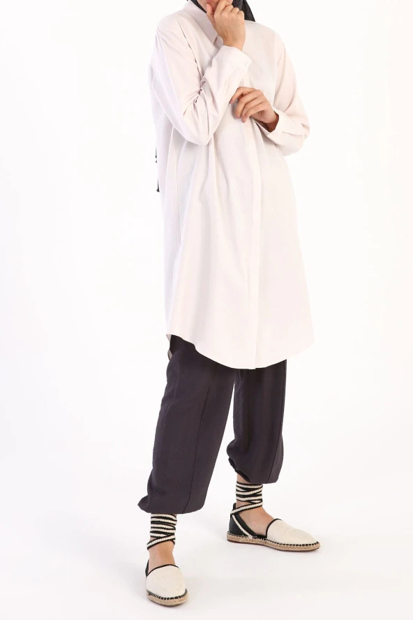 Allday Açık Pembe Büyük Beden Basic Gömlek Tunik - 2