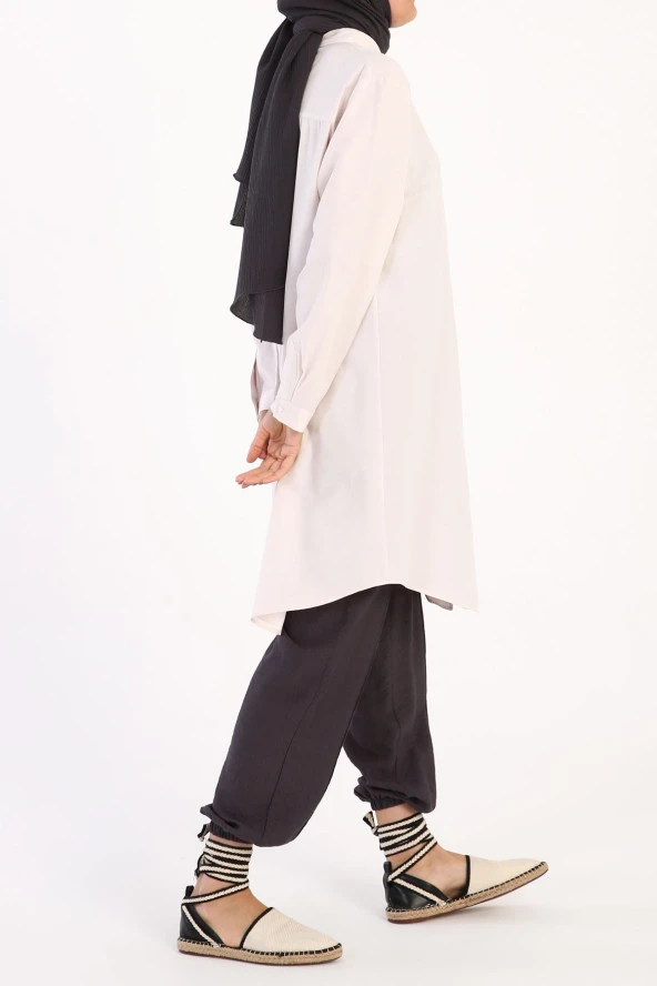 Allday Açık Pembe Büyük Beden Basic Gömlek Tunik - 4