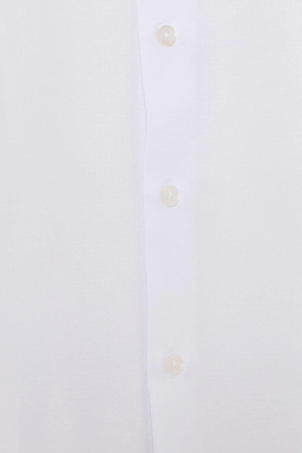 Kısa Kol Regular Kalıp Armürlü Gömlek - Resim 6