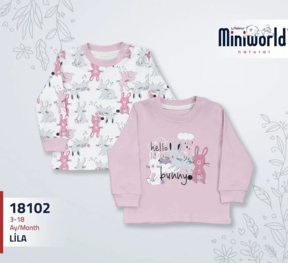 Miniworld 18102 2'li Sweatshirt Lila