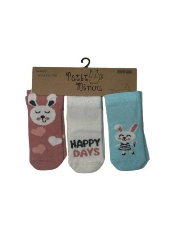 Step 3lü 3D Happy Days Soket Çorap 2193 Karışık Renkli