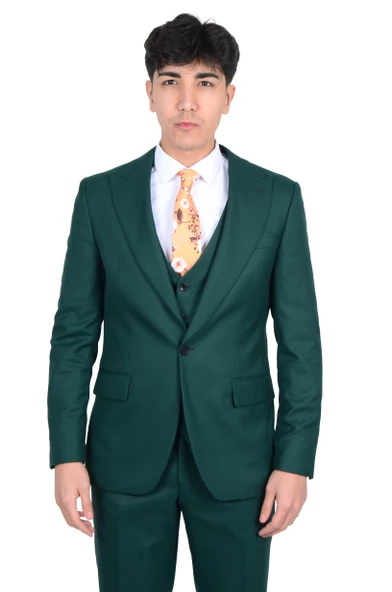 Erkek Yelekli Takım Elbise S08 KANS - 2