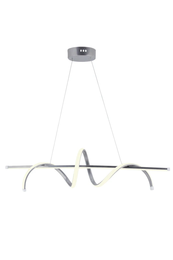 Pane Krom Modern Led Avize Beyaz Işık Salon Mutfak Oda Hol Ledli Avize Yemek Masası Led Avize - 2