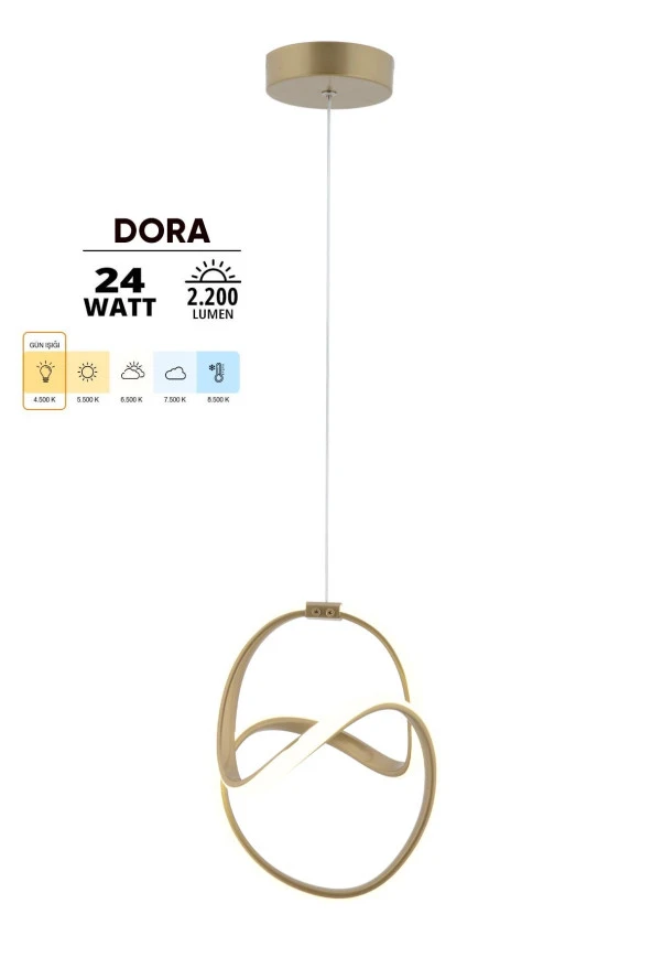 Dekorluna Dora Eskitme Modern Sarkıt Led Avize Günışığı Işık Salon Mutfak Oda Hol Ledli Avize - 2