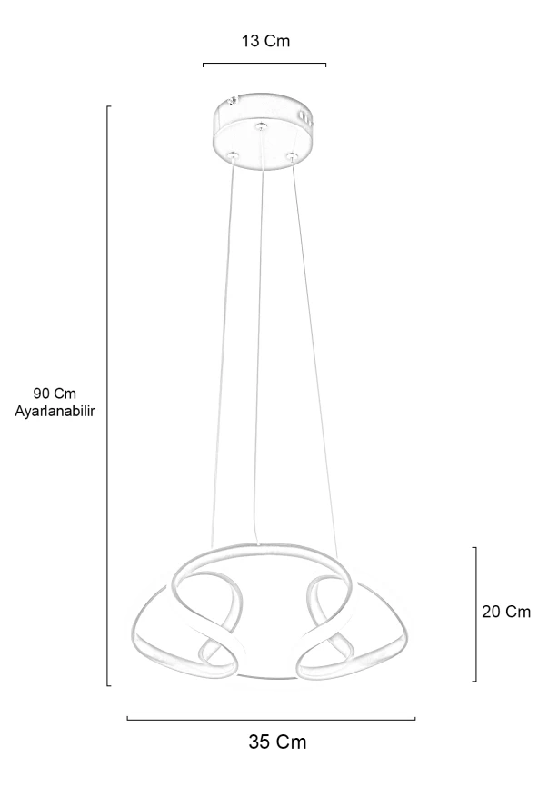Dekorluna Modern Enzo Krem Modern Sarkıt Led Avize - 4