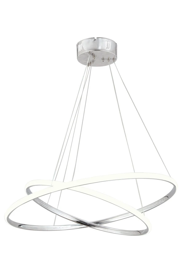 Dekorluna Bernardo 50x40 Büyük Çember Krom Modern Sarkıt Led Avize - 4