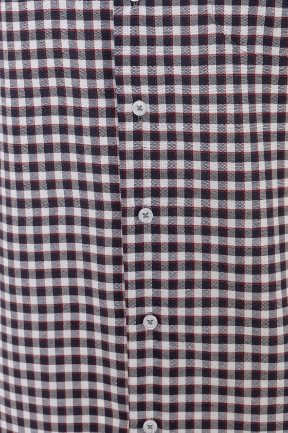 Kısa Kol Regular Kalıp Kareli Gömlek - Resim 2