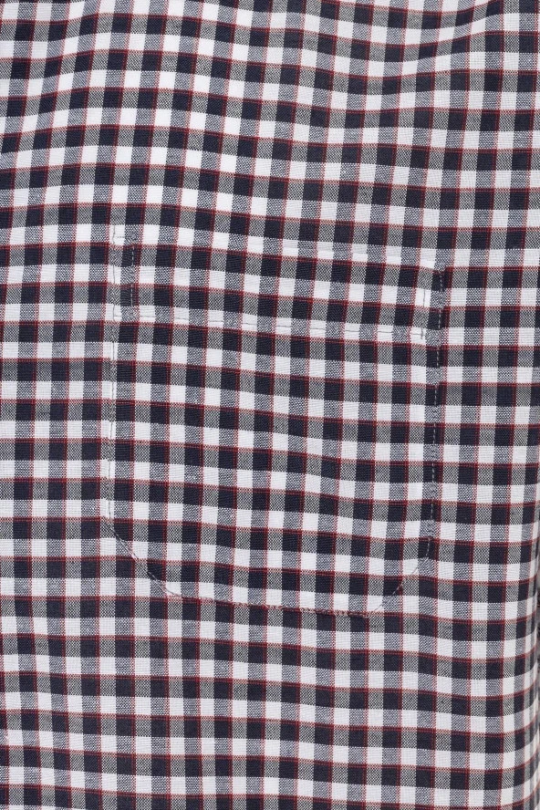 Kısa Kol Regular Kalıp Kareli Gömlek - Resim 3